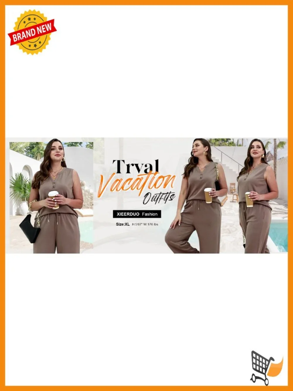 Two Piece Lounge Set V Neck Tank Top Wide Leg Pants Casual Travel Outfit
